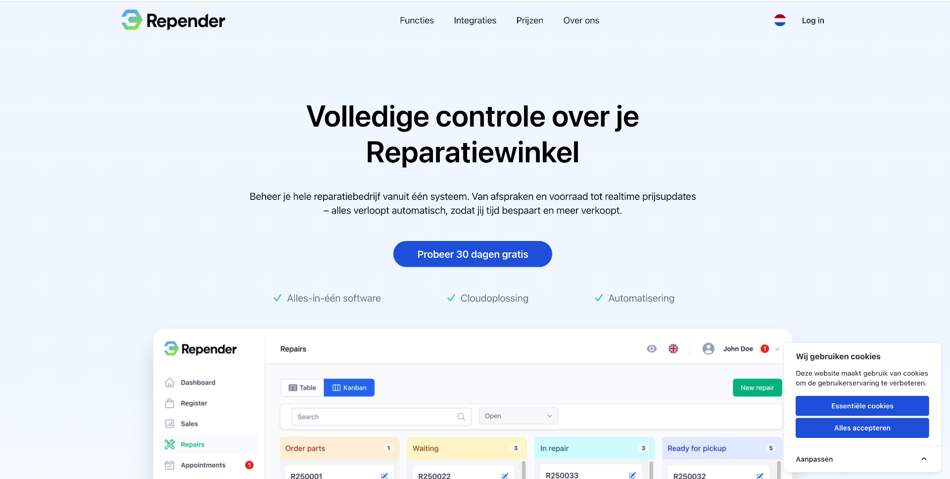 Repender – websiteredesign